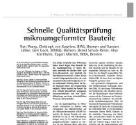 Schnelle Qualitätsprüfung mikroumgeformter Bauteile