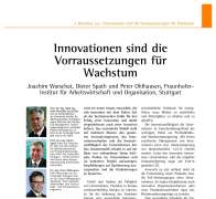 Innovationen sind die Vorraussetzungen für Wachstum