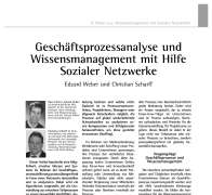 Geschäftsprozessanalyse und Wissensmanagement mit Hilfe Sozialer Netzwerke