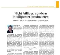 Nicht billiger, sondern intelligenter produzieren