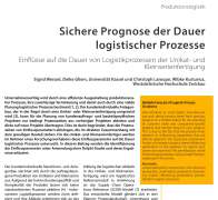 Sichere Prognose der Dauer logistischer Prozesse