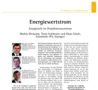 Energiewertstrom Energiesicht im Produktionswertstrom