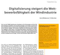 Digitalisierung steigert die Wett-bewerbsfähigkeit der Windindustrie