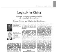 Logistics in China – Chances, Challenges and Success for European Enterprises