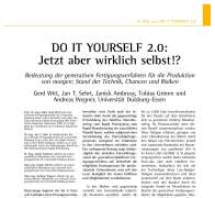 DO IT YOURSELF 2.0: Now it’s really on your own!?
