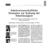Arbeitswissenschaftliche Strategien zur Senkung der Arbeitslosigkeit