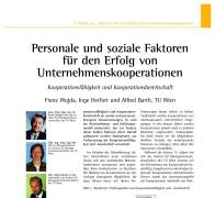 Personale und soziale Faktoren für den Erfolg von Unternehmenskooperationen