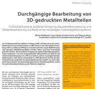 Durchgängige Bearbeitung von 3D-gedruckten Metallteilen