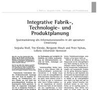 Integrative Fabrik-, Technologie- und Produktplanung