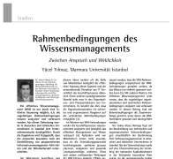 Rahmenbedingungen des Wissensmanagements