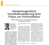 Simulationsgestützte Verschleißmodellierung beim Fräsen von Freiformflächen