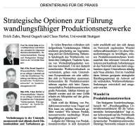 Strategische Optionen zur Führung wandlungsfähiger Produktionsnetzwerke